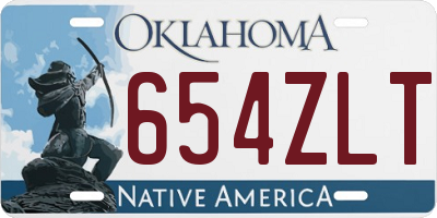 OK license plate 654ZLT