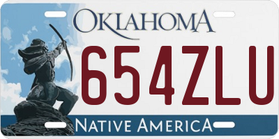 OK license plate 654ZLU