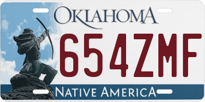 OK license plate 654ZMF