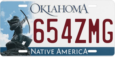 OK license plate 654ZMG