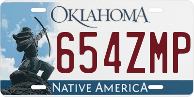 OK license plate 654ZMP