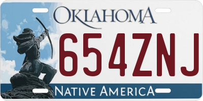 OK license plate 654ZNJ