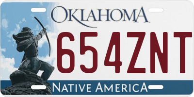 OK license plate 654ZNT