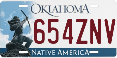 OK license plate 654ZNV