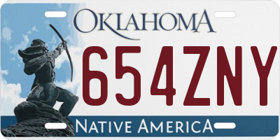 OK license plate 654ZNY