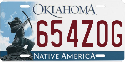 OK license plate 654ZOG