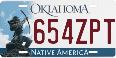 OK license plate 654ZPT