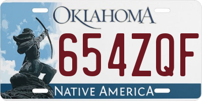 OK license plate 654ZQF