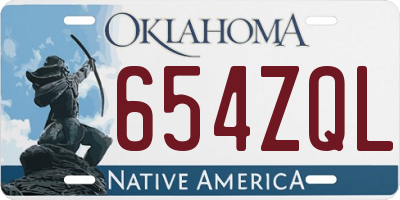 OK license plate 654ZQL