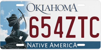 OK license plate 654ZTC