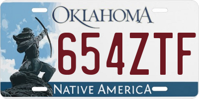 OK license plate 654ZTF
