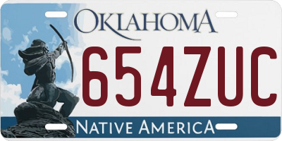 OK license plate 654ZUC