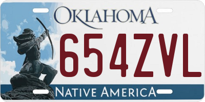 OK license plate 654ZVL