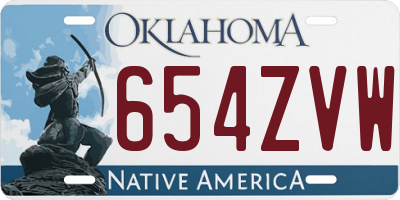 OK license plate 654ZVW