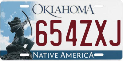 OK license plate 654ZXJ