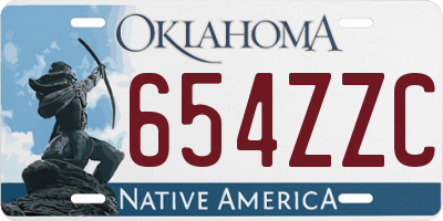 OK license plate 654ZZC