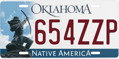 OK license plate 654ZZP