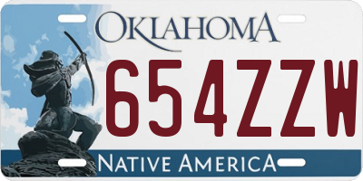 OK license plate 654ZZW