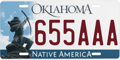 OK license plate 655AAA