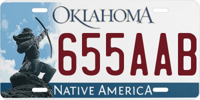 OK license plate 655AAB