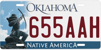 OK license plate 655AAH