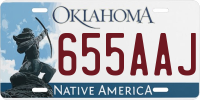 OK license plate 655AAJ