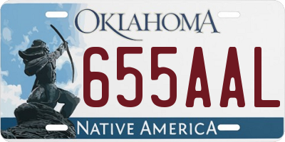 OK license plate 655AAL