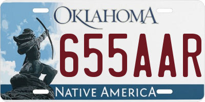 OK license plate 655AAR