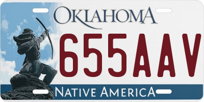 OK license plate 655AAV