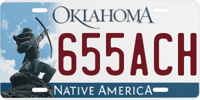 OK license plate 655ACH