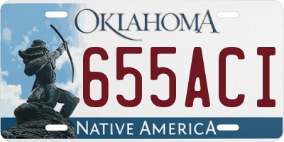 OK license plate 655ACI