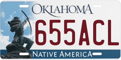 OK license plate 655ACL