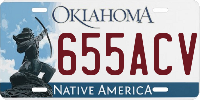 OK license plate 655ACV