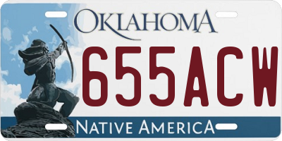 OK license plate 655ACW