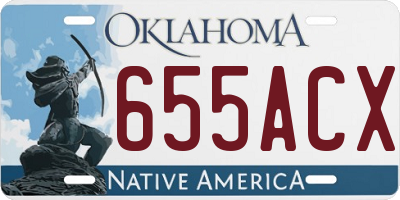 OK license plate 655ACX