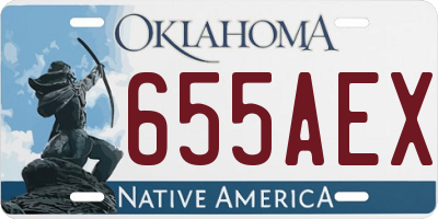 OK license plate 655AEX