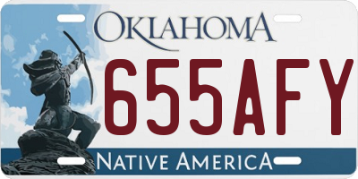 OK license plate 655AFY