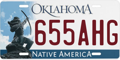 OK license plate 655AHG