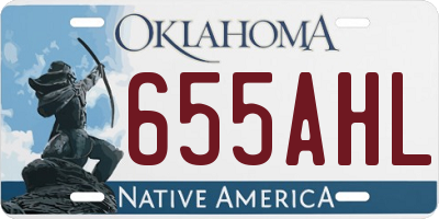 OK license plate 655AHL