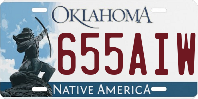 OK license plate 655AIW