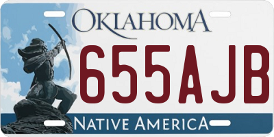 OK license plate 655AJB