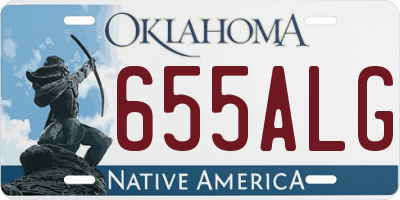 OK license plate 655ALG