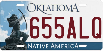 OK license plate 655ALQ
