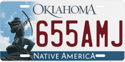 OK license plate 655AMJ