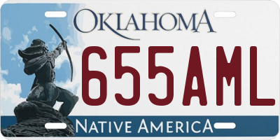 OK license plate 655AML