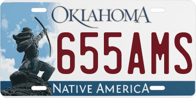 OK license plate 655AMS