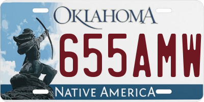 OK license plate 655AMW