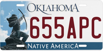 OK license plate 655APC