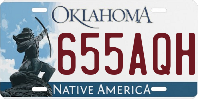 OK license plate 655AQH