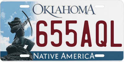 OK license plate 655AQL